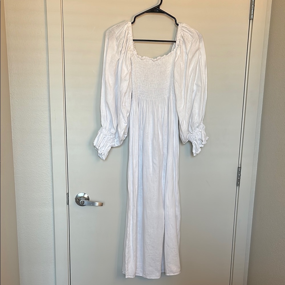 Sleeper 100% Linen White Dress